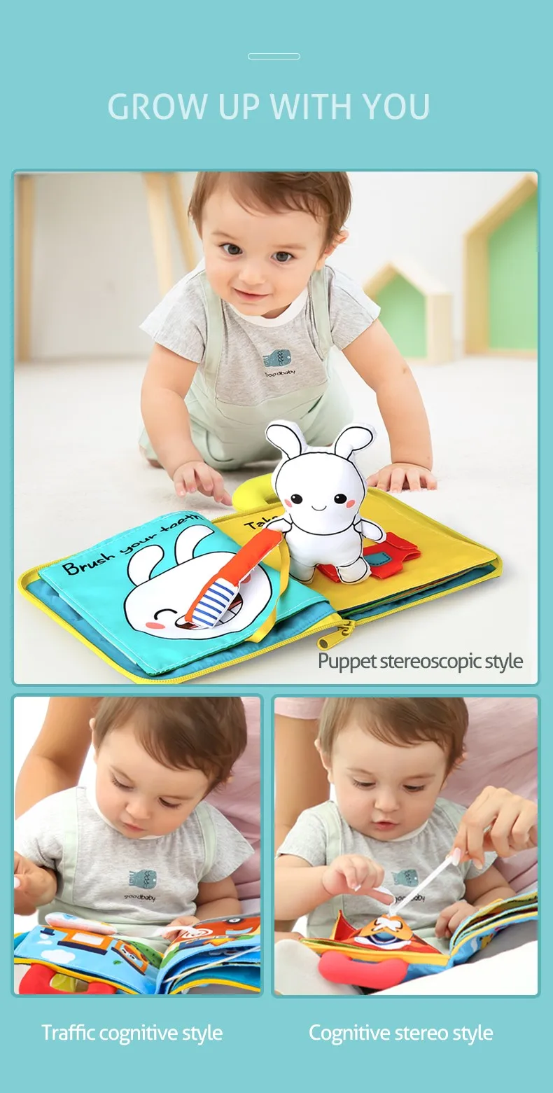 Beiens 3D Soft Cloth Baby Books Animals&Vehicle Montessori Baby Toys For Toddlers Intelligence Development Educational Toy Gifts Beiens 3D Soft Cloth Baby Books Animals&Vehicle Montessori Baby Toys For Toddlers Intelligence Development Educational Toy Gifts
