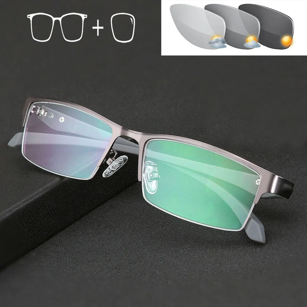 Sun Photochromic prescription Glasses Men student Myopia Eyewear Optical Eyeglasses Half Rim Titanium alloy glasses Frame
Sun Photochromic prescription Glasses Men student Myopia Eyewear Optical Eyeglasses Half Rim Titanium alloy glasses Frame