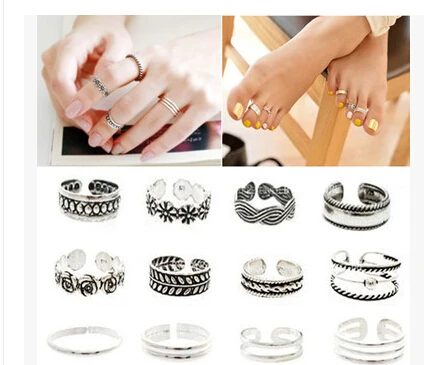 Fashion Kunckle Finger Ring Set Bohemian Carved Flower Toe Ring Sets Adjustable Open Beach Foot Jewelry Band Midi Ring For Women
Fashion Kunckle Finger Ring Set Bohemian Carved Flower Toe Ring Sets Adjustable Open Beach Foot Jewelry Band Midi Ring For Women