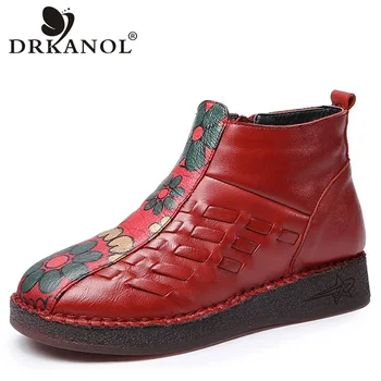 DRKANOL 2019 Soft Bottom Warm Women Snow Boots Handmade Weaving Genuine Leather Winter Ankle Boots For Women Flat Cotton Shoes
DRKANOL 2019 Soft Bottom Warm Women Snow Boots Handmade Weaving Genuine Leather Winter Ankle Boots For Women Flat Cotton Shoes