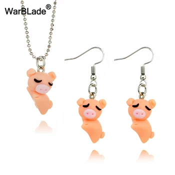 WarBLade 2018 New Fashion Animal Necklaces Jewelry Set Cute Sleepy Pig Pendant Necklaces Earrings Sets For Women Girls Kids Gift
WarBLade 2018 New Fashion Animal Necklaces Jewelry Set Cute Sleepy Pig Pendant Necklaces Earrings Sets For Women Girls Kids Gift