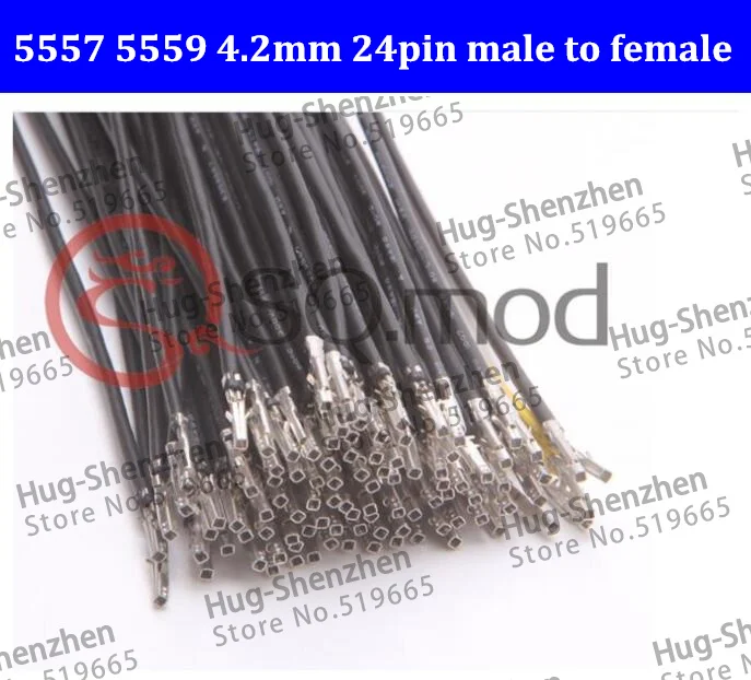 High Qulaity UL1007 18AWG 30CM 5557 5559 4.2mm 24pin 24P male to Female Crimp Terminal Pins Cable Wire - Yellow / black
High Qulaity UL1007 18AWG 30CM 5557 5559 4.2mm 24pin 24P male to Female Crimp Terminal Pins Cable Wire - Yellow / black