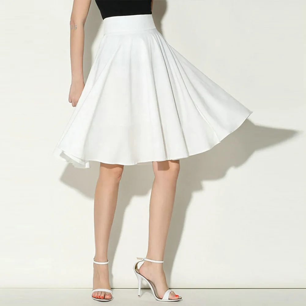 Retro Pleate Skirt Women Fashion A-line Solid Flared Casual Pleated Midi Skirt Work wear Autumn femminile High Waist skirts
Retro Pleate Skirt Women Fashion A-line Solid Flared Casual Pleated Midi Skirt Work wear Autumn femminile High Waist skirts