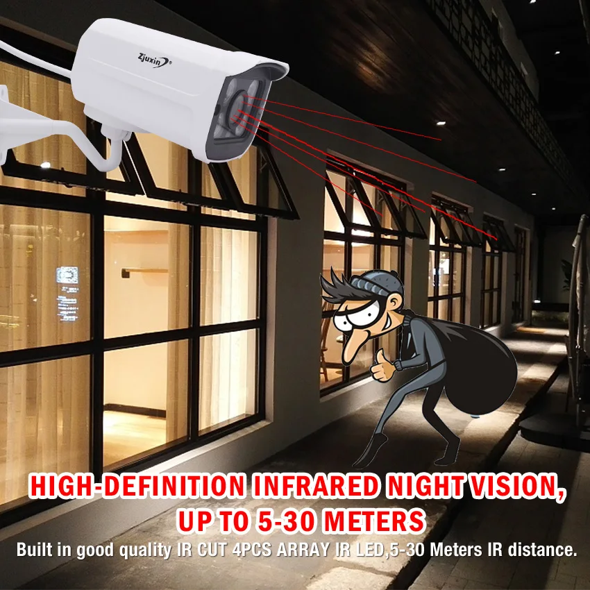 

ZJUXIN 2.8mm AHD CCTV bullet Camera SONY 323 CMOS sensor 1080P CCTV CAM for Night Vision Metal Bullet Analog Surveillance