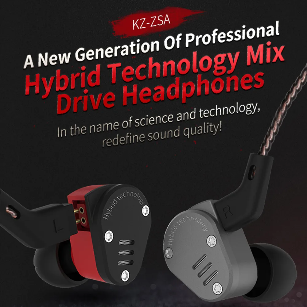 New KZ ZSA Headphone Anchor And Dynamic Hybrid In-Ear HIFI Bass Sport Headset 1 DD + 4BA hybrid drive unit
New KZ ZSA Headphone Anchor And Dynamic Hybrid In-Ear HIFI Bass Sport Headset 1 DD + 4BA hybrid drive unit