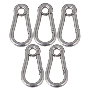 5Pcs 50mm Silver M5 Carabiner Spring Camping Climbing Secure Lock 304 Stainless Steel Snap Hook Eyelet Link
5Pcs 50mm Silver M5 Carabiner Spring Camping Climbing Secure Lock 304 Stainless Steel Snap Hook Eyelet Link