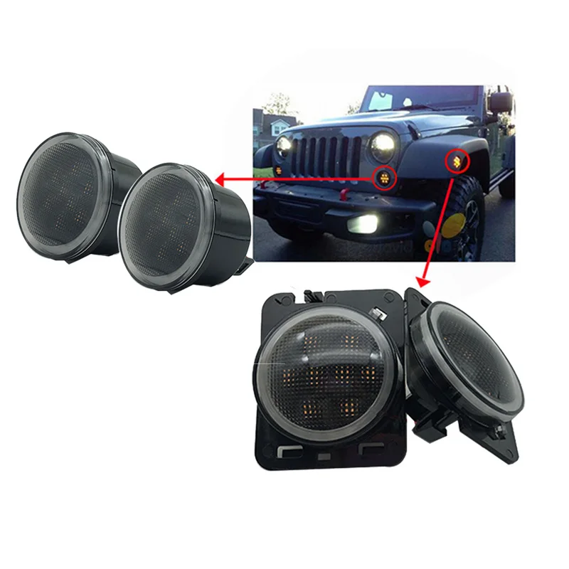 Smoke Lens Amber Led Front Grille Turn Signal Light & Fender Side Marker Parking Lamp With Halo Ring For 2007-2016 Jeep Wrangler
Smoke Lens Amber Led Front Grille Turn Signal Light & Fender Side Marker Parking Lamp With Halo Ring For 2007-2016 Jeep Wrangler