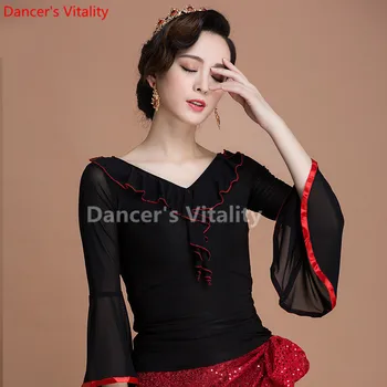 New Vogue Elegant Modern Black Latin dance top for Women/female/girl,fashion Long sleeve V collar performance Wear upperwears
New Vogue Elegant Modern Black Latin dance top for Women/female/girl,fashion Long sleeve V collar performance Wear upperwears