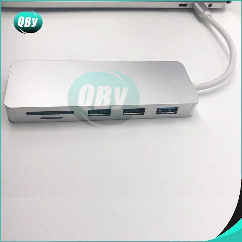 6 in 1 TC643 TYPE-C adapter Type-C to USB 3.0 X 2 + HDMI + SD/TF Card Reader hub Silver Grey
6 in 1 TC643 TYPE-C adapter Type-C to USB 3.0 X 2 + HDMI + SD/TF Card Reader hub Silver Grey