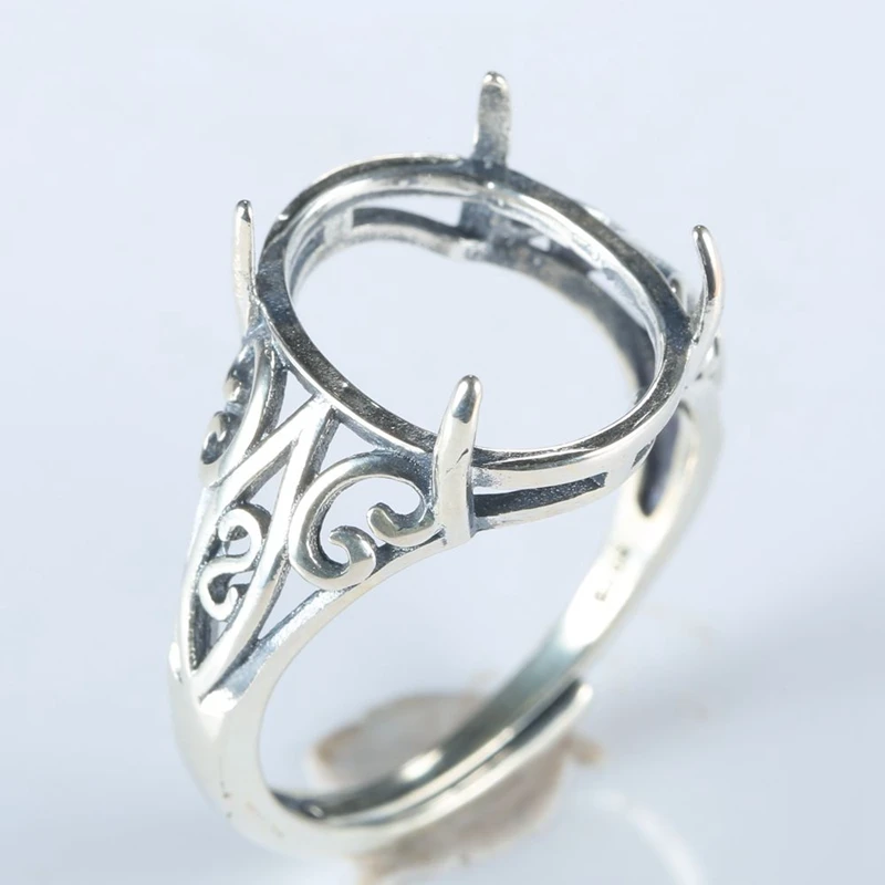 925 Sterling Silver Jewelry Ring Wholesale 13X16mm Oval Cabochon Semi Mount Engagement Wedding Ring Vintage Art Deco Adjustable
925 Sterling Silver Jewelry Ring Wholesale 13X16mm Oval Cabochon Semi Mount Engagement Wedding Ring Vintage Art Deco Adjustable