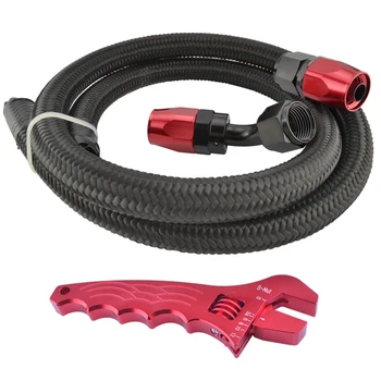 AN6 6-AN Nylon&Stainless Braided Oil/Fuel Line Hose 1 Meter+Straight+45 Degree Fitting Oil Hose End Adaptor Kit With Red Spanner
AN6 6-AN Nylon&Stainless Braided Oil/Fuel Line Hose 1 Meter+Straight+45 Degree Fitting Oil Hose End Adaptor Kit With Red Spanner