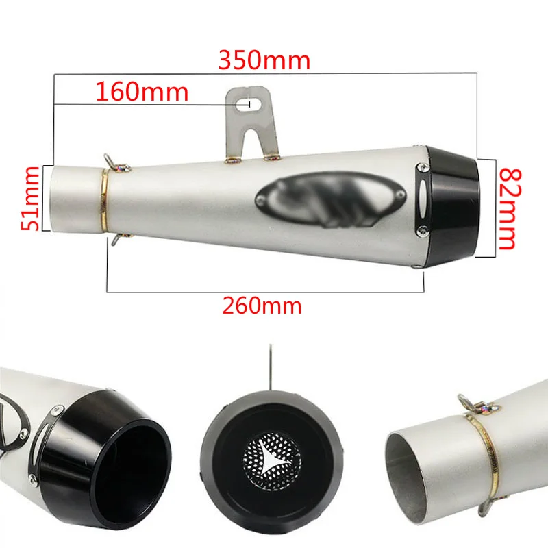 51mm Inlet Motorcycle Exhaust Slip-On Exhaust Universal Motorcycle Muffler For Yamaha R6 kawasaki ZX-6R M4 FZ-09 FZ07 ZX14R Z100
51mm Inlet Motorcycle Exhaust Slip-On Exhaust Universal Motorcycle Muffler For Yamaha R6 kawasaki ZX-6R M4 FZ-09 FZ07 ZX14R Z100