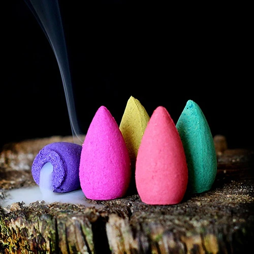 50Pcs Household Natural Backflow Incense Fragrant Reflux Aromatherapy Cones (1)