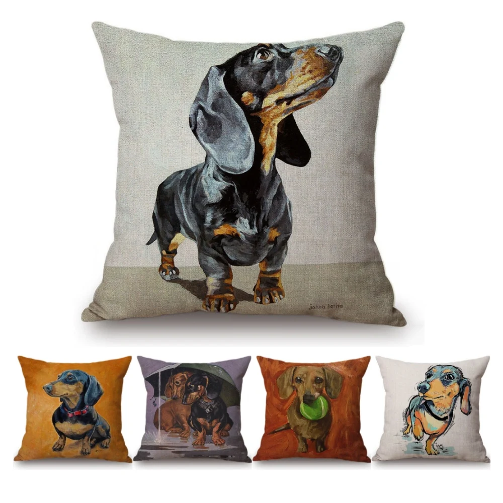 Oil Painting Dachshund Dog Chair Pillow Cotton Linen Home Decorative Doxie Pet Puppy Dogs Cute Cushion Living Room Car Pillows
Oil Painting Dachshund Dog Chair Pillow Cotton Linen Home Decorative Doxie Pet Puppy Dogs Cute Cushion Living Room Car Pillows
