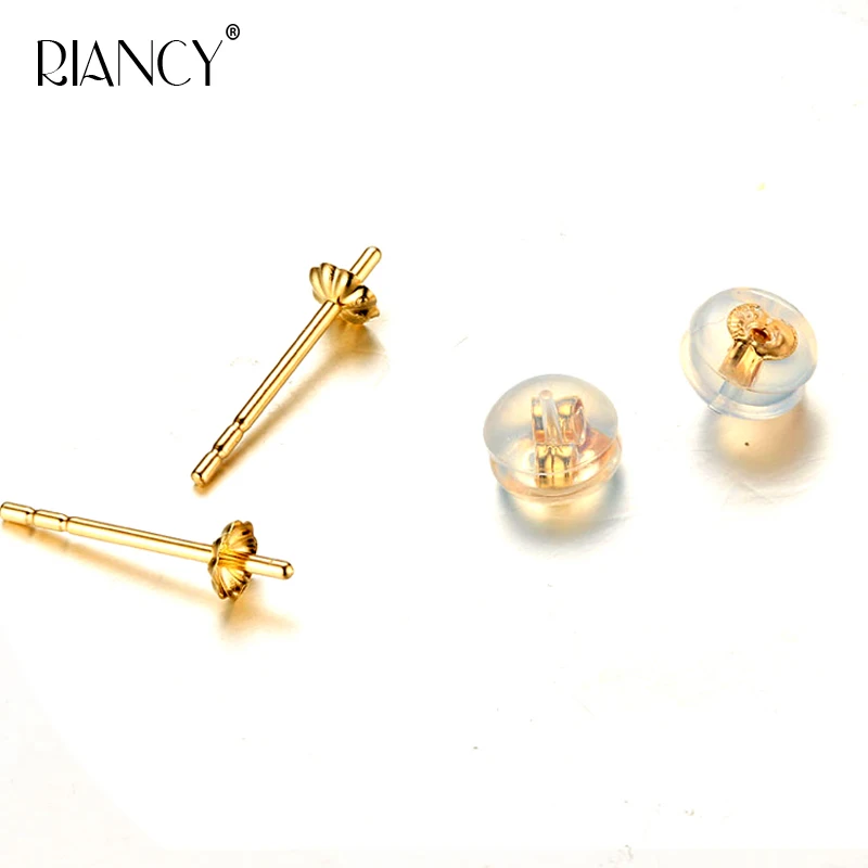 DIY Pearl jewelry accessories G18k Yellow Gold Ear Pins AU750 Golden needle With Ear Plugs
DIY Pearl jewelry accessories G18k Yellow Gold Ear Pins AU750 Golden needle With Ear Plugs