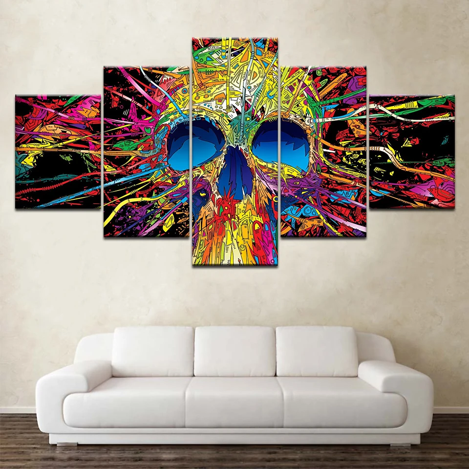 5 Panel Canvas Wall Picture Skull Abstract Color Artistic Painting HD Prints Poster Artwork For Living Room Home Decor Artwork
5 Panel Canvas Wall Picture Skull Abstract Color Artistic Painting HD Prints Poster Artwork For Living Room Home Decor Artwork