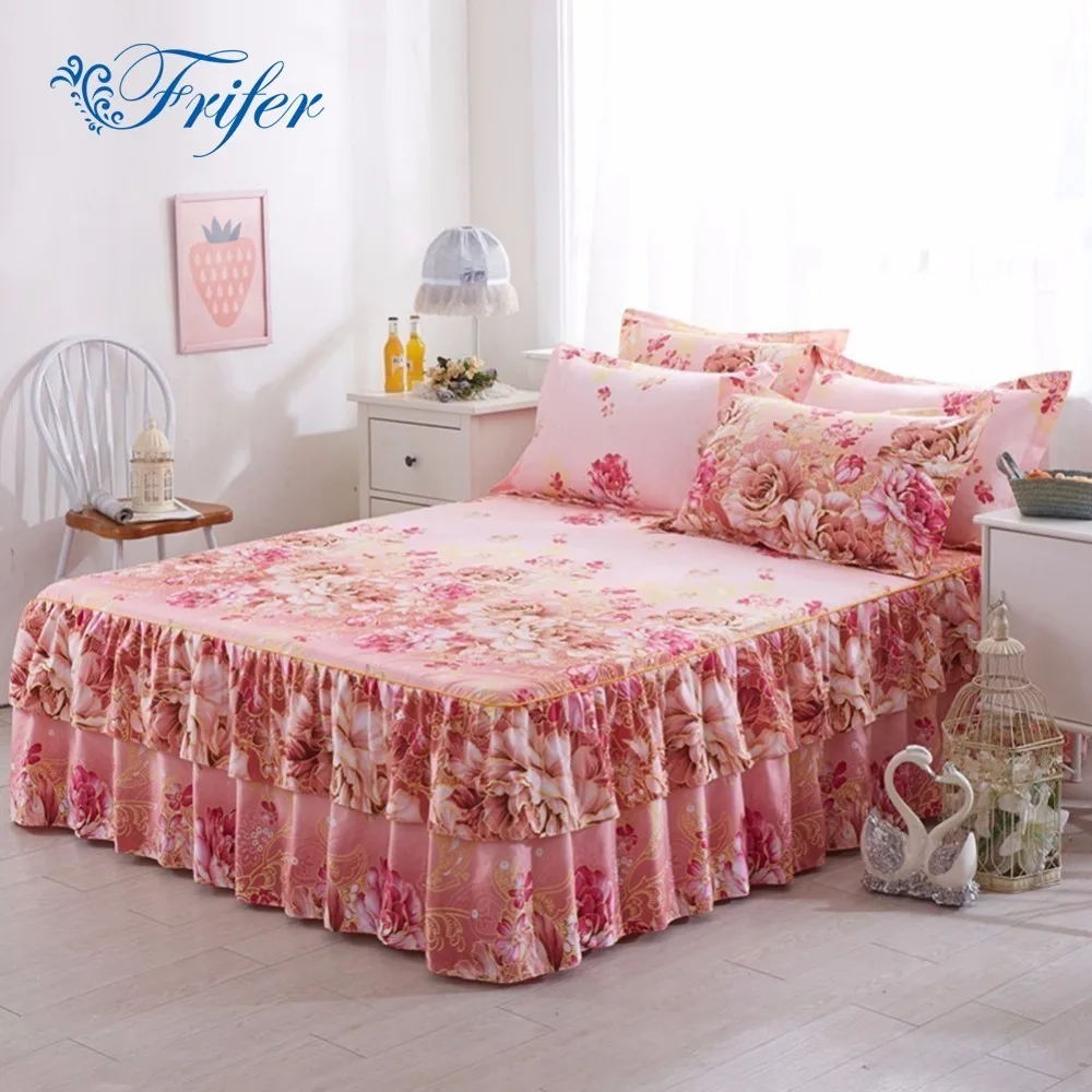 100% Cotton Elegant Bed Skirt Luxury Pink Flowers Print Wedding Decoration Faldones Fashion Modern Bedding Decoration
100% Cotton Elegant Bed Skirt Luxury Pink Flowers Print Wedding Decoration Faldones Fashion Modern Bedding Decoration