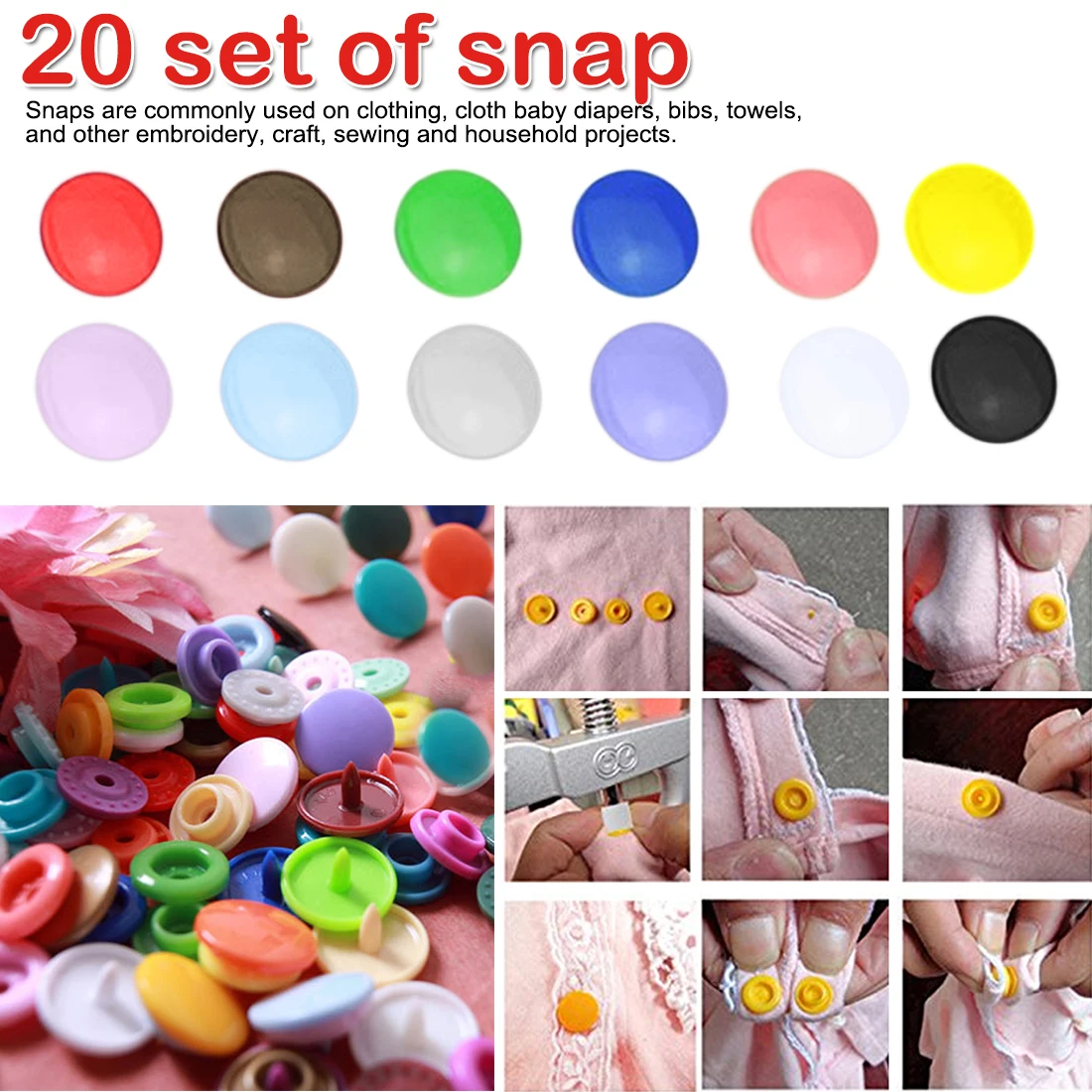 12MM Round Plastic Snap Button Fasteners Quilt Cover Sheet Button Garment Accessories For Baby Clothes Clips
12MM Round Plastic Snap Button Fasteners Quilt Cover Sheet Button Garment Accessories For Baby Clothes Clips