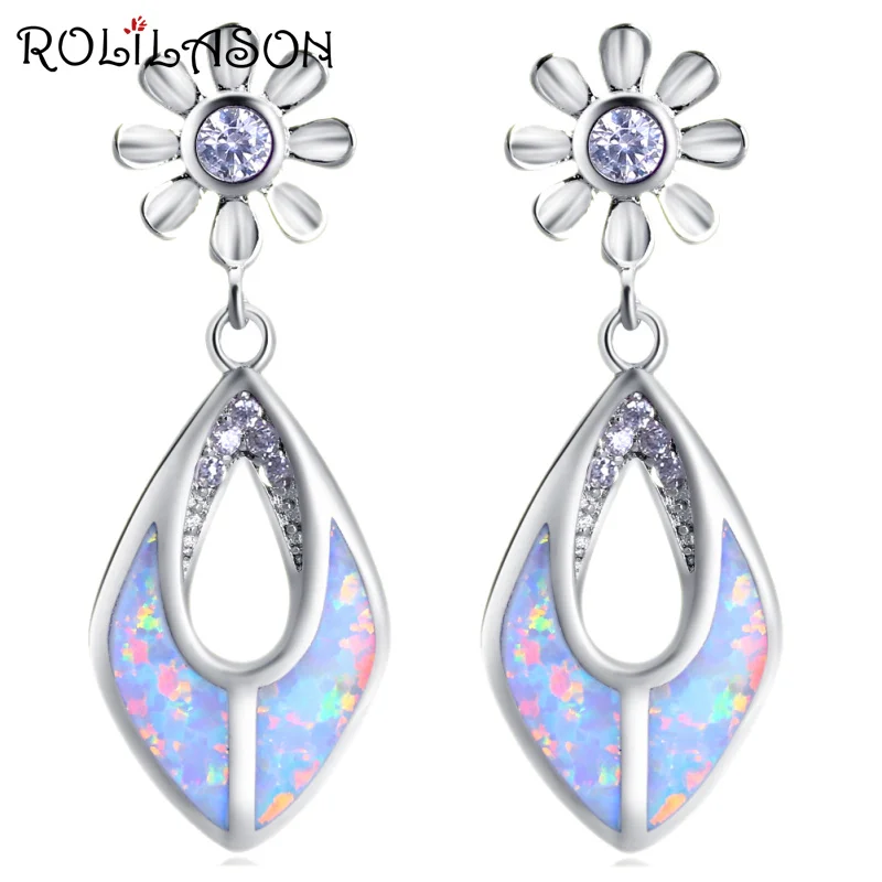 ROLILASON Exquisite gift for women Silver Stamped Drop Earring white crystal White Fire Opal Flower Design Fashion Jewelry OE712
ROLILASON Exquisite gift for women Silver Stamped Drop Earring white crystal White Fire Opal Flower Design Fashion Jewelry OE712