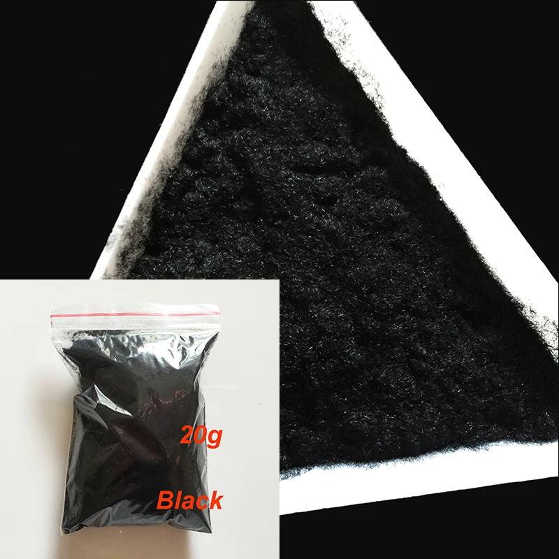 

20g/bag 3D Candy Manicure Velvet Powder Black Nail Decoration Fuzzy Flocking Nylon Powder For Nail Glitter Art Tips 2413
