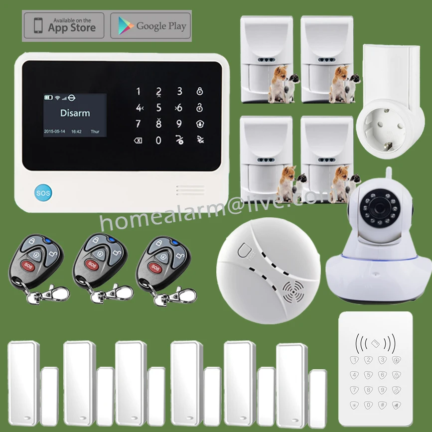 WIFI GSM alarm systems security home alarma casas G90B, Android IOS APP remote control,English/Spanish/Russian/Dutch Word Menu
WIFI GSM alarm systems security home alarma casas G90B, Android IOS APP remote control,English/Spanish/Russian/Dutch Word Menu