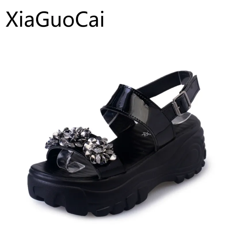 2019 Spring and Summer Women Sandals Rhinestones Waterproof Women's Platform Sandals Fashion Models Shaped Sandals
2019 Spring and Summer Women Sandals Rhinestones Waterproof Women's Platform Sandals Fashion Models Shaped Sandals