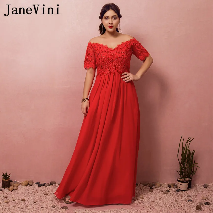 red gown for chubby lady