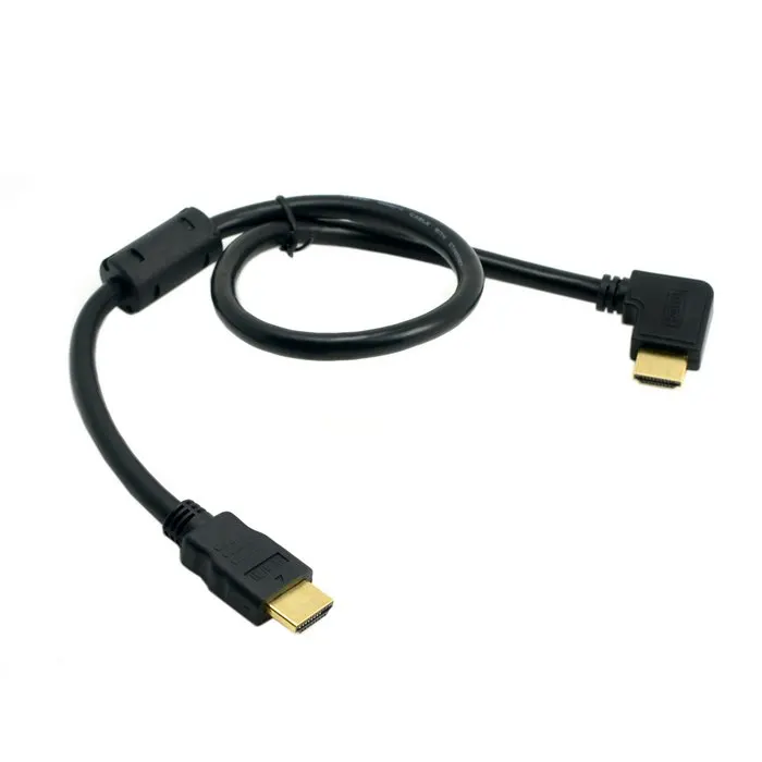 90 Degree Right angled HDMI 1.4 male to male cable Support 3D & ethernet 50cm black color With Ferrite cores
90 Degree Right angled HDMI 1.4 male to male cable Support 3D & ethernet 50cm black color With Ferrite cores