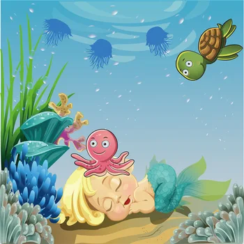 Viny Baby Mermaid Backdrop for Photography Little Turtle Octopus Kids newborn Birthday Party Photo Background
Viny Baby Mermaid Backdrop for Photography Little Turtle Octopus Kids newborn Birthday Party Photo Background