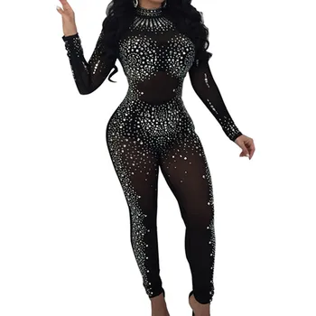 Sparkly Rhinestones Sexy Party Jumpsuit Women Mesh Patchwork See Through Bodycon Overall Elegant Long Sleeve Plus Size Romper
Sparkly Rhinestones Sexy Party Jumpsuit Women Mesh Patchwork See Through Bodycon Overall Elegant Long Sleeve Plus Size Romper