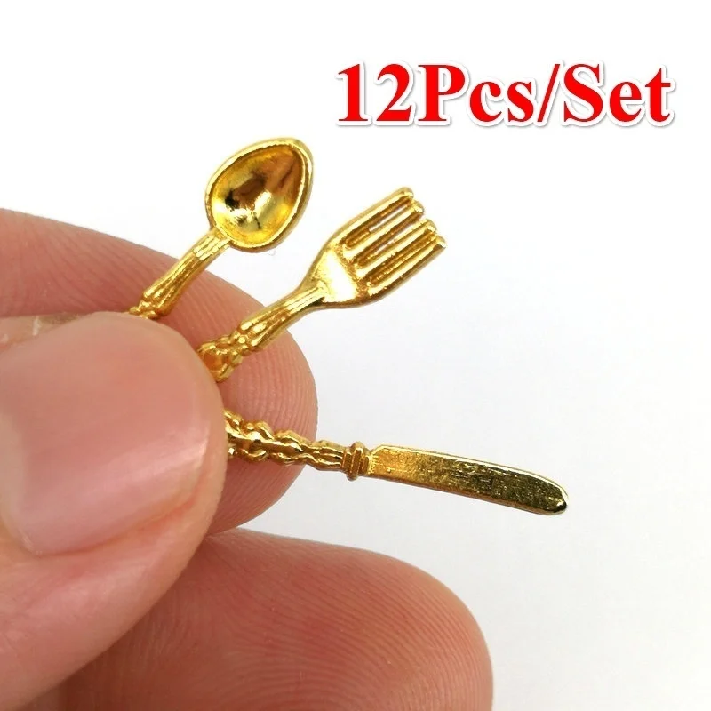 12Pcs/Set 1:12 Dollhouse Miniature Accessories Fork Knife Soup Spoon Tableware Simulation Kitchen Food Furniture Toys
12Pcs/Set 1:12 Dollhouse Miniature Accessories Fork Knife Soup Spoon Tableware Simulation Kitchen Food Furniture Toys