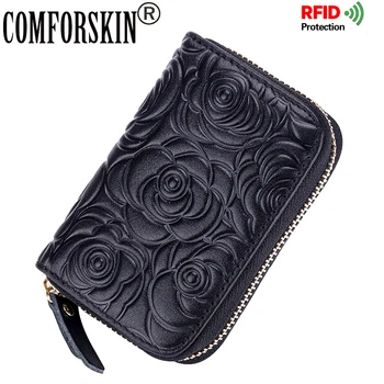 COMFORSKIN Premium 100% Genuine Leather Embossing Rose RFID Protection ID Card Case Women Credit Card Holders 2019 Card Wallets
COMFORSKIN Premium 100% Genuine Leather Embossing Rose RFID Protection ID Card Case Women Credit Card Holders 2019 Card Wallets