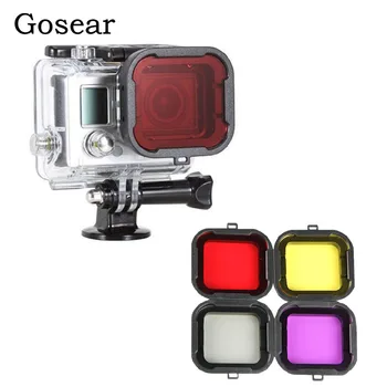 Gosear 4PCS Diving Filters Switchable Lens Scuba Case For GoPro Hero 4 3+ Go Pro Hero4 Hero3+ Filtro Filtre Accessories Gadget
Gosear 4PCS Diving Filters Switchable Lens Scuba Case For GoPro Hero 4 3+ Go Pro Hero4 Hero3+ Filtro Filtre Accessories Gadget
