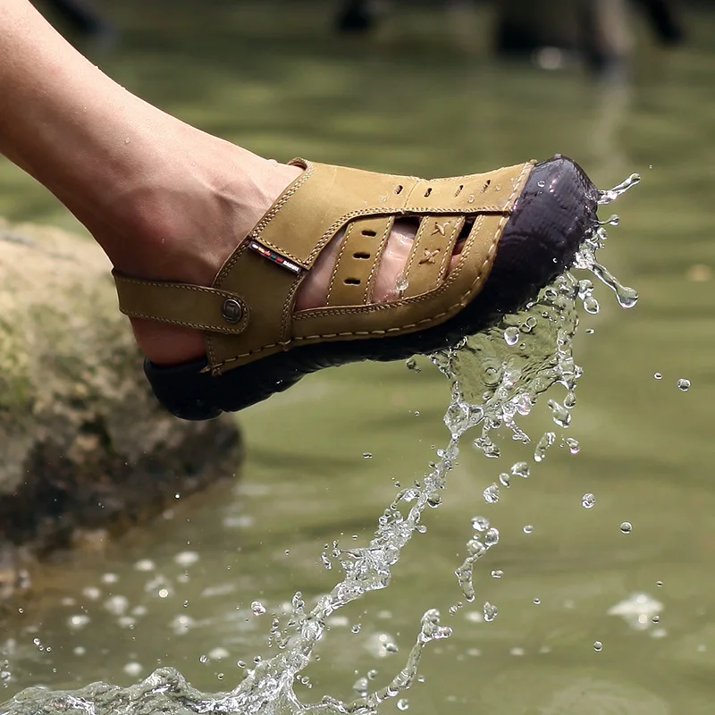 AIKE Asia2018 summer new breathable baotou men's shoes open toe first layer leather beach shoes men's trend casual shoes sandals
AIKE Asia2018 summer new breathable baotou men's shoes open toe first layer leather beach shoes men's trend casual shoes sandals