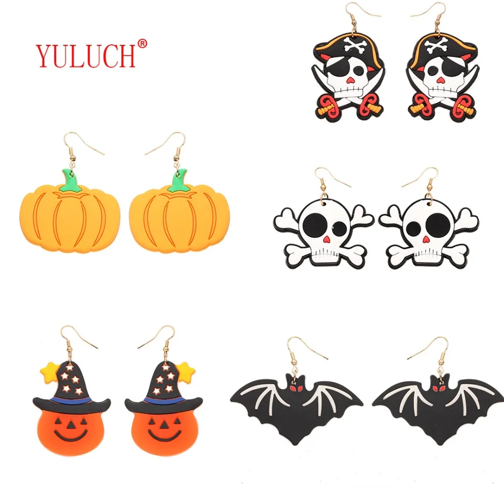 YULUCH Halloween PVC Pumpkin Bat Pendant Earrings For Women's Party Funny Holiday Jewelry For Girls Special Accessories 1 Pair
YULUCH Halloween PVC Pumpkin Bat Pendant Earrings For Women's Party Funny Holiday Jewelry For Girls Special Accessories 1 Pair