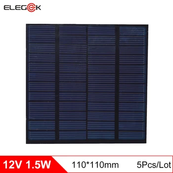 ELEGEEK 5Pcs/Lot Polycrystalline 1.5W 12V Solar Panel 125mAh Solar Panel Cell for Test and Education PET+EVA Laminated 110*110mm
ELEGEEK 5Pcs/Lot Polycrystalline 1.5W 12V Solar Panel 125mAh Solar Panel Cell for Test and Education PET+EVA Laminated 110*110mm