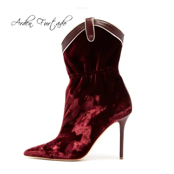 Arden Furtado 2019 autumn sexy stilettos party shoes ladies slip on pointed toe ankle boots burgundy velvet pleated fashion shoe
Arden Furtado 2019 autumn sexy stilettos party shoes ladies slip on pointed toe ankle boots burgundy velvet pleated fashion shoe
