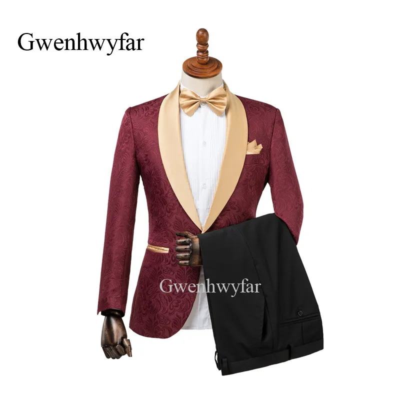 Gwenhwyfar Custom Wine Red Jacquard Men Wedding Suits 2018 Slim Fit Groom Tuxedos Groomsman Blazer Suits For Men (Jacket+Pants)
Gwenhwyfar Custom Wine Red Jacquard Men Wedding Suits 2018 Slim Fit Groom Tuxedos Groomsman Blazer Suits For Men (Jacket+Pants)