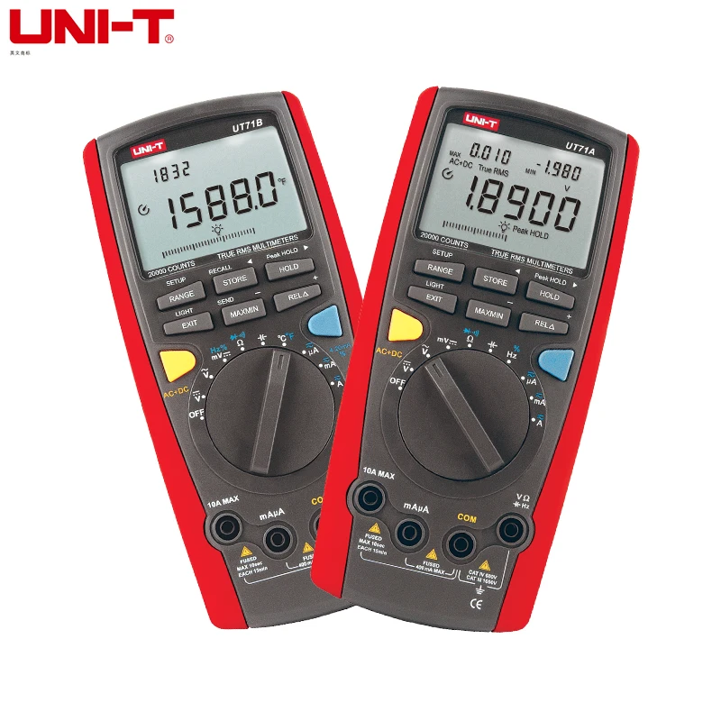 UNI-T UT71A UT71B UT71C UT71D UT71E Intelligent LCD Digital Multimeter AC DC Volt Ampere Ohm Capacitance Temp Meter
UNI-T UT71A UT71B UT71C UT71D UT71E Intelligent LCD Digital Multimeter AC DC Volt Ampere Ohm Capacitance Temp Meter