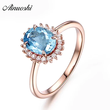 AINUOSHI 1.5 ct Oval Cut Natural Blue Topaz Halo Ring Prong Setting Pure 925 Silver Rose Gold Color Ring Engagement Wedding Ring
AINUOSHI 1.5 ct Oval Cut Natural Blue Topaz Halo Ring Prong Setting Pure 925 Silver Rose Gold Color Ring Engagement Wedding Ring
