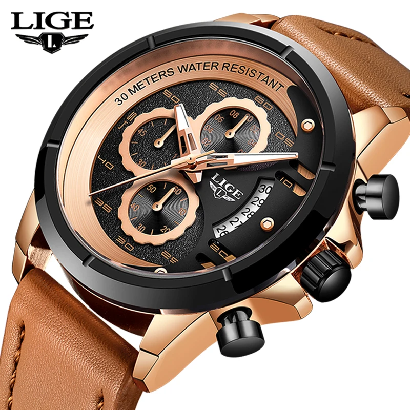 LIGE Mens Watches Top Luxury Brand Fashion Sport Watch Men Waterproof Quartz Clock Army Military Leather WristWatch Reloj Hombre
LIGE Mens Watches Top Luxury Brand Fashion Sport Watch Men Waterproof Quartz Clock Army Military Leather WristWatch Reloj Hombre