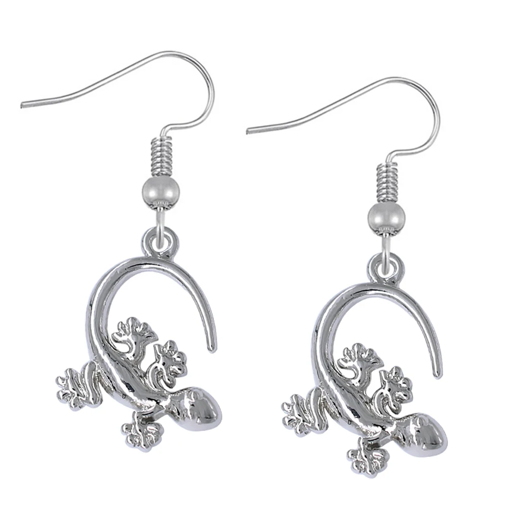 Personalized metal rhodium-plated gecko Lizard pendant earrings for popular lucky animal jewelry eardrop
Personalized metal rhodium-plated gecko Lizard pendant earrings for popular lucky animal jewelry eardrop