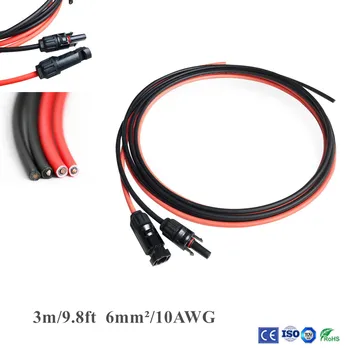 Boguang 1 Pair 3m 9.8ft 6mm2 10AWG Black + Red Solar Panel Extension Cable Wire with pv Female And Male Connector
Boguang 1 Pair 3m 9.8ft 6mm2 10AWG Black + Red Solar Panel Extension Cable Wire with pv Female And Male Connector