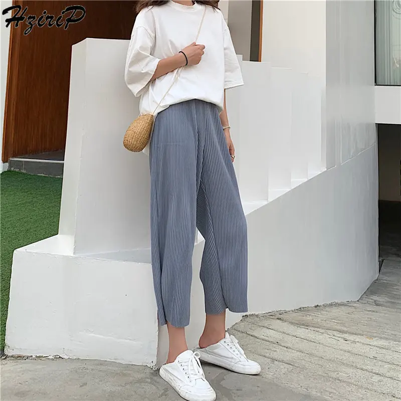 HziriP Summer 2019 Stylish Fashion Simple Elastic Pleated Ankle Length Pant Fashion High Waist Loose Wide Leg Pants 7 Colors
HziriP Summer 2019 Stylish Fashion Simple Elastic Pleated Ankle Length Pant Fashion High Waist Loose Wide Leg Pants 7 Colors