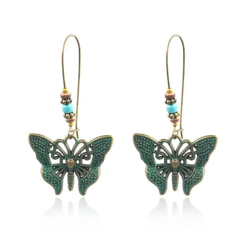 Women Symmetry Butterfly Shape Bohemia Dangle Earrings Bronze Trendy Vintage Ethnic Alloy Earrings With Big Hook
Women Symmetry Butterfly Shape Bohemia Dangle Earrings Bronze Trendy Vintage Ethnic Alloy Earrings With Big Hook