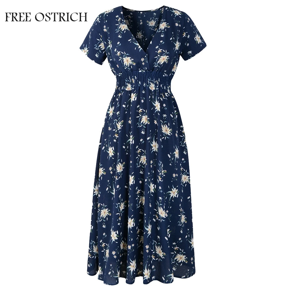 FREE OSTRICH Cotton Womens V-Neck Dress Casual Holiday Floral Print Breathable Apparel Ladies Summer Beach Party Dress
FREE OSTRICH Cotton Womens V-Neck Dress Casual Holiday Floral Print Breathable Apparel Ladies Summer Beach Party Dress