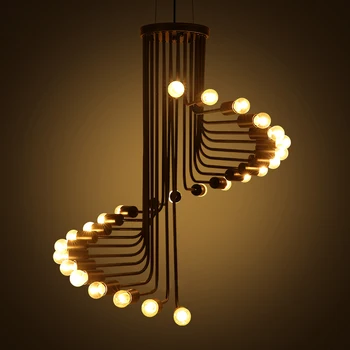 Industrial Style Staircase Spiral Pendant light for Dining Room Modern Loft Black Pendant Lamps Bar Restaurant Light E27 Socket
Industrial Style Staircase Spiral Pendant light for Dining Room Modern Loft Black Pendant Lamps Bar Restaurant Light E27 Socket