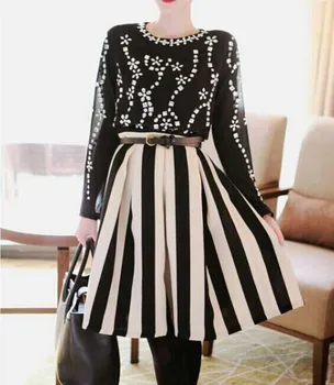 2016 Summer Women Fashion Plus Size XXS-8XL High Waist Black and White Vertical Stripe Chiffon Skirt Ladies Vintage Skirts Saia
2016 Summer Women Fashion Plus Size XXS-8XL High Waist Black and White Vertical Stripe Chiffon Skirt Ladies Vintage Skirts Saia