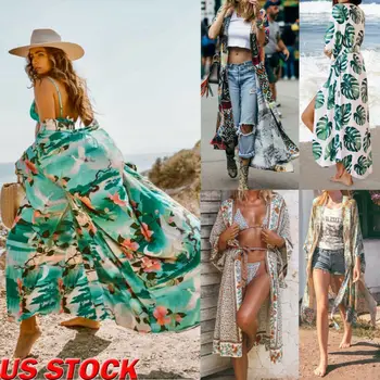 Women Cotton Floral Bohemian Drawstring Casual Bikini Cover-up Summer Swimwear Beach Holiday Long Dress One-Size
Women Cotton Floral Bohemian Drawstring Casual Bikini Cover-up Summer Swimwear Beach Holiday Long Dress One-Size