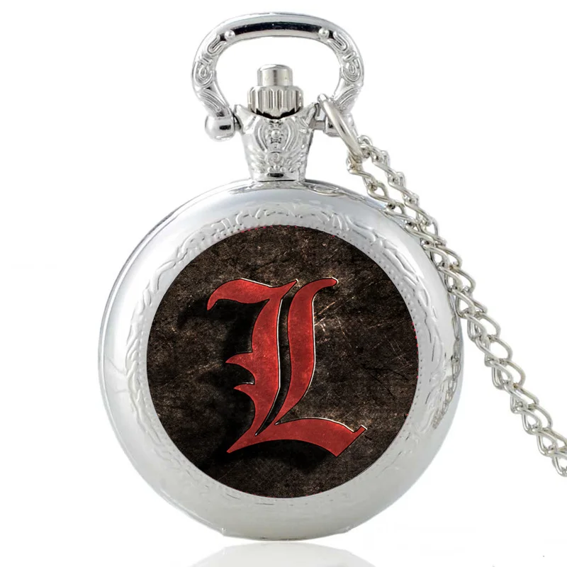 Новое поступление винтажные Серебристые кварцевые карманные часы Death Note мужские